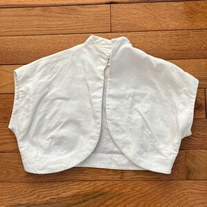 Vintage Custom Tailored Justin McCarty Women’s White Summer Bolero Jacket - XS